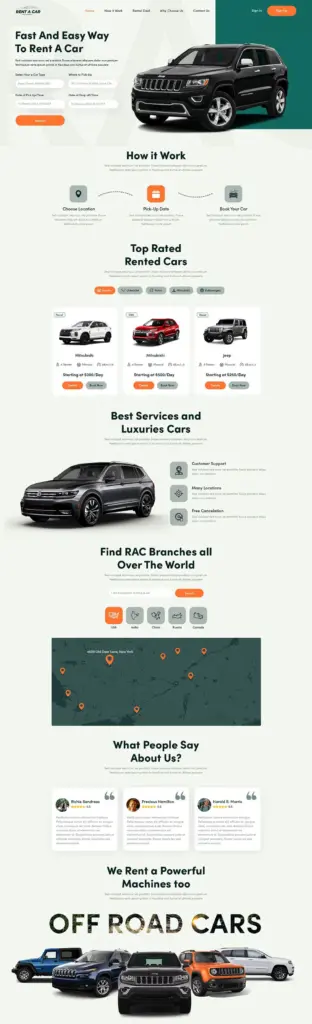 Autovermietung Website Design mit Buchungssystem – Wise Webagentur Business Paket