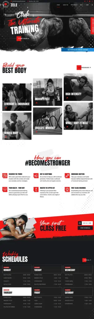 Webdesign Beispiel für Fitnessstudios und Trainer – modernes und leistungsstarkes WordPress Design von WISE Webagentur.