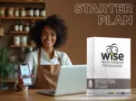 Frau präsentiert das Starter Webdesign-Paket von WISE Webagentur – Website Kosten ab 1499 € für kleine Unternehmen