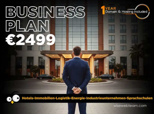 Wise Webagentur Business Paket 2499€ – Professionelle Websites Für Hotels, Immobilien Und Industrieunternehmen